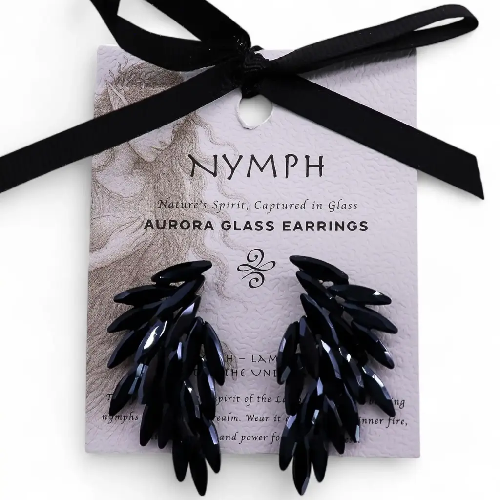 Jet Black – Vintage Glass – Angel Wings – Earrings | www.artisangoods.co.uk 4