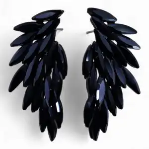 Jet Black – Vintage Glass – Angel Wings – Earrings | www.artisangoods.co.uk 1