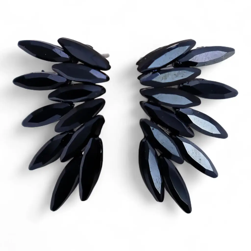 Jet Black – Vintage Glass – Faries – Earrings | www.artisangoods.co.uk
