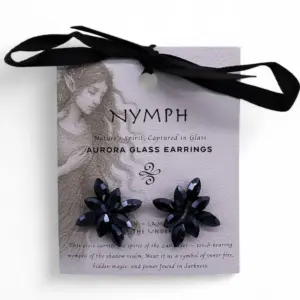 Jet Black – Vintage Glass – Flowers – Earrings | www.artisangoods.co.uk 3