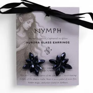 Jet Black – Vintage Glass – Flowers – Earrings | www.artisangoods.co.uk 4