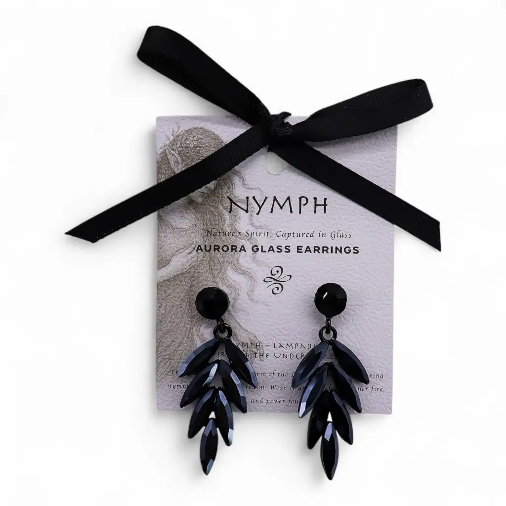 Jet Black – Vintage Glass – Long Drop – Earrings | www.artisangoods.co.uk 3
