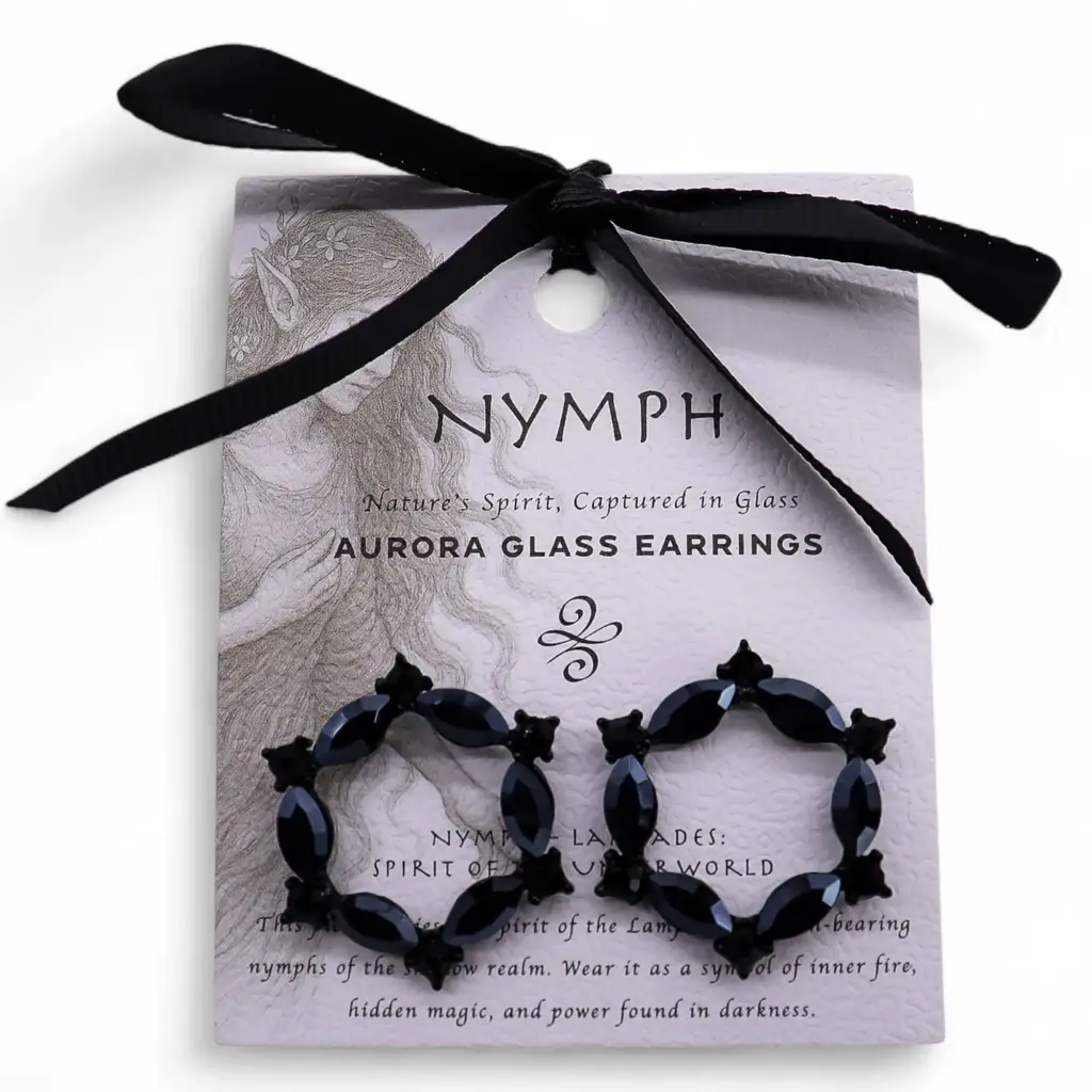 Jet Black – Vintage Glass – Loop – Earrings | www.artisangoods.co.uk