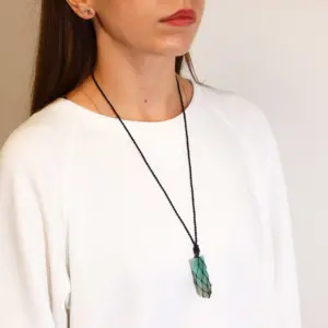 Laced Gemstone Flat Point Pendant – Amazonite | www.artisangoods.co.uk 3