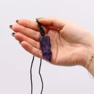 Laced Gemstone Flat Point Pendant – Amethyst | www.artisangoods.co.uk 2