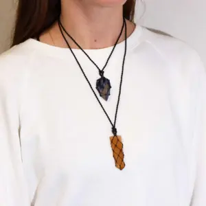 Laced Gemstone Flat Point Pendant – Golden Quartz | www.artisangoods.co.uk 4