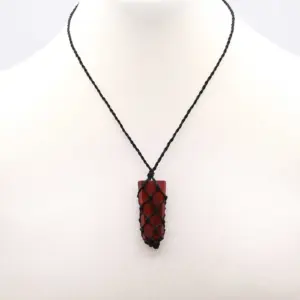 Laced Gemstone Flat Point Pendant – Red Jasper | www.artisangoods.co.uk 3