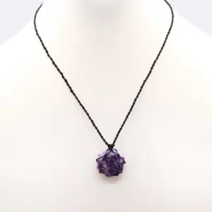 Laced Gemstone Hexagon Pendant – Lepidolite | www.artisangoods.co.uk 3