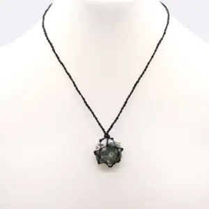 Laced Gemstone Hexagon Pendant – Moss Agate | www.artisangoods.co.uk 3