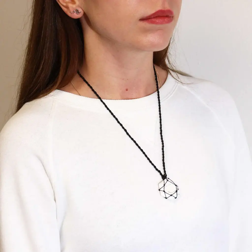 Laced Gemstone Hexagon Pendant – White Howlite | www.artisangoods.co.uk 3 Laced Gemstone Hexagon Pendant – White Howlite | www.artisangoods.co.uk 3