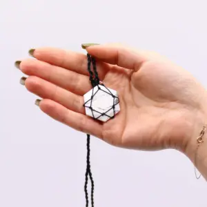 Laced Gemstone Hexagon Pendant – White Howlite | www.artisangoods.co.uk 2