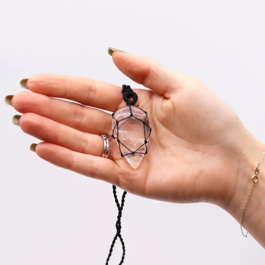 Laced Gemstone Teardrop Pendant – Rock Quartz | www.artisangoods.co.uk 2 Laced Gemstone Teardrop Pendant – Rock Quartz | www.artisangoods.co.uk 2