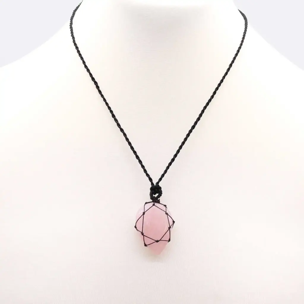 Laced Gemstone Teardrop Pendant – Rose Quartz | www.artisangoods.co.uk 3 Laced Gemstone Teardrop Pendant – Rose Quartz | www.artisangoods.co.uk 3