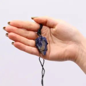 Laced Gemstone Teardrop Pendant – Sodalite | www.artisangoods.co.uk 2