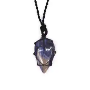 Laced Gemstone Teardrop Pendant – Sodalite | www.artisangoods.co.uk 1