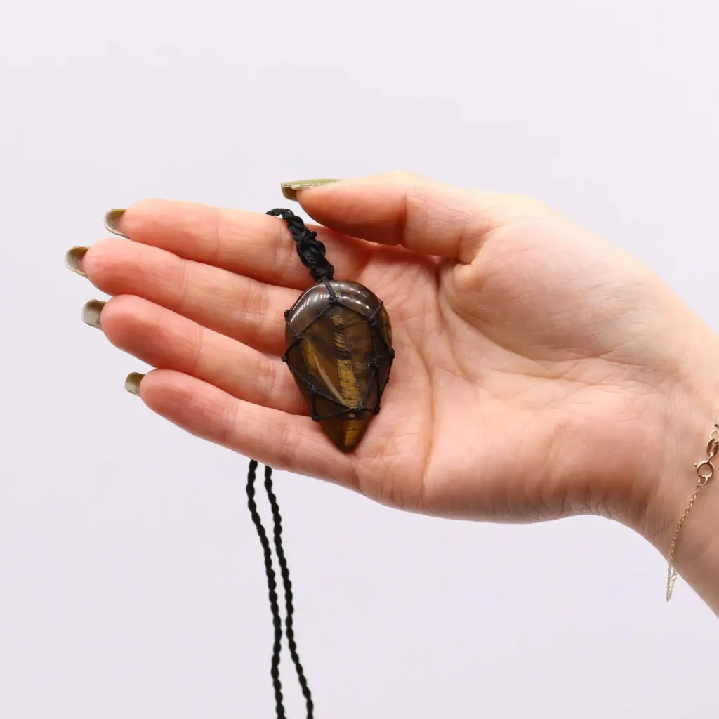 Laced Gemstone Teardrop Pendant – Tigereye | www.artisangoods.co.uk 2 Laced Gemstone Teardrop Pendant – Tigereye | www.artisangoods.co.uk 2