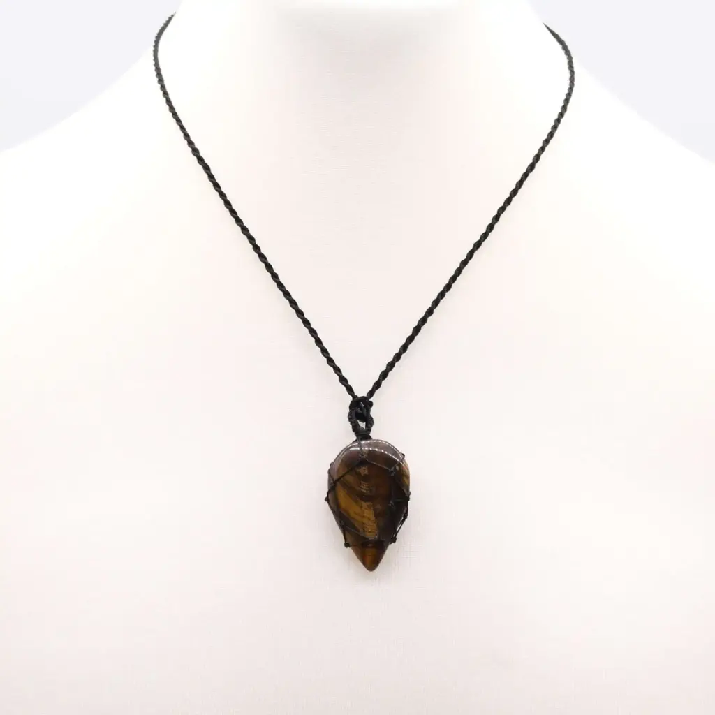 Laced Gemstone Teardrop Pendant – Tigereye | www.artisangoods.co.uk 3 Laced Gemstone Teardrop Pendant – Tigereye | www.artisangoods.co.uk 3