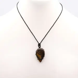 Laced Gemstone Teardrop Pendant – Tigereye | www.artisangoods.co.uk 3