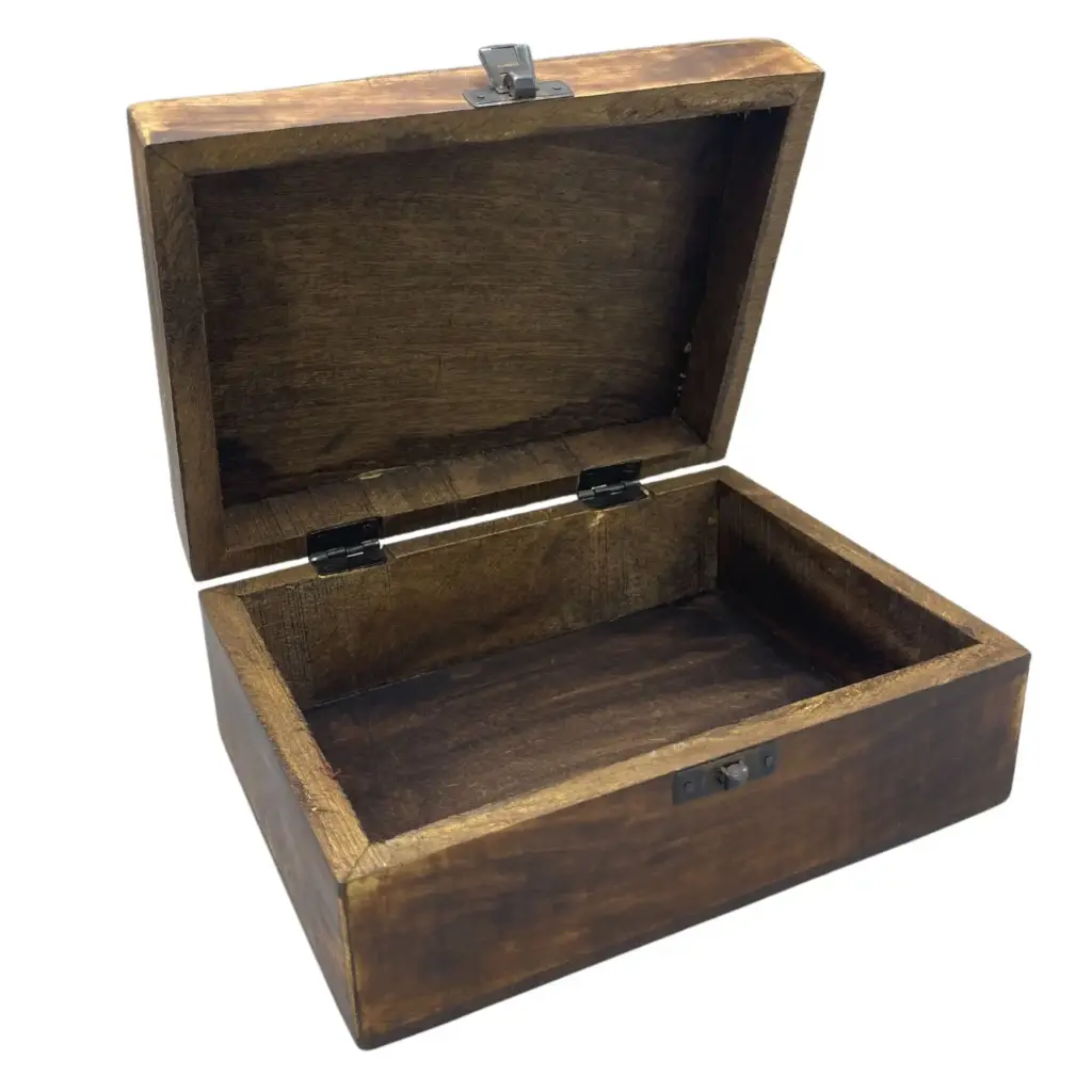 Large Ceramic Glazed Wood Box – 20x15x7.5cm – Blue Stars | www.artisangoods.co.uk 2