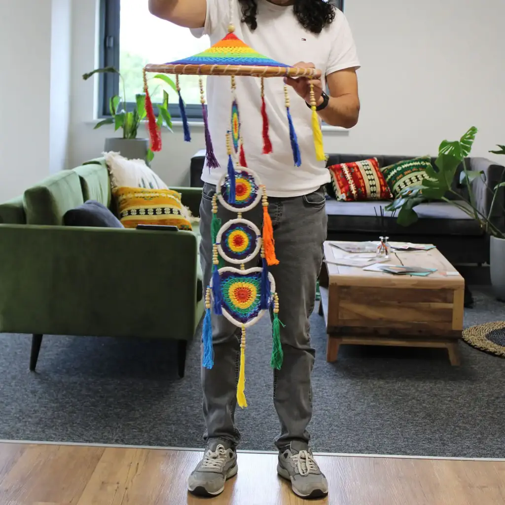 Large Drama Dreamcatcher – Vivid Rainbow | www.artisangoods.co.uk 4 Large Drama Dreamcatcher – Vivid Rainbow | www.artisangoods.co.uk 4