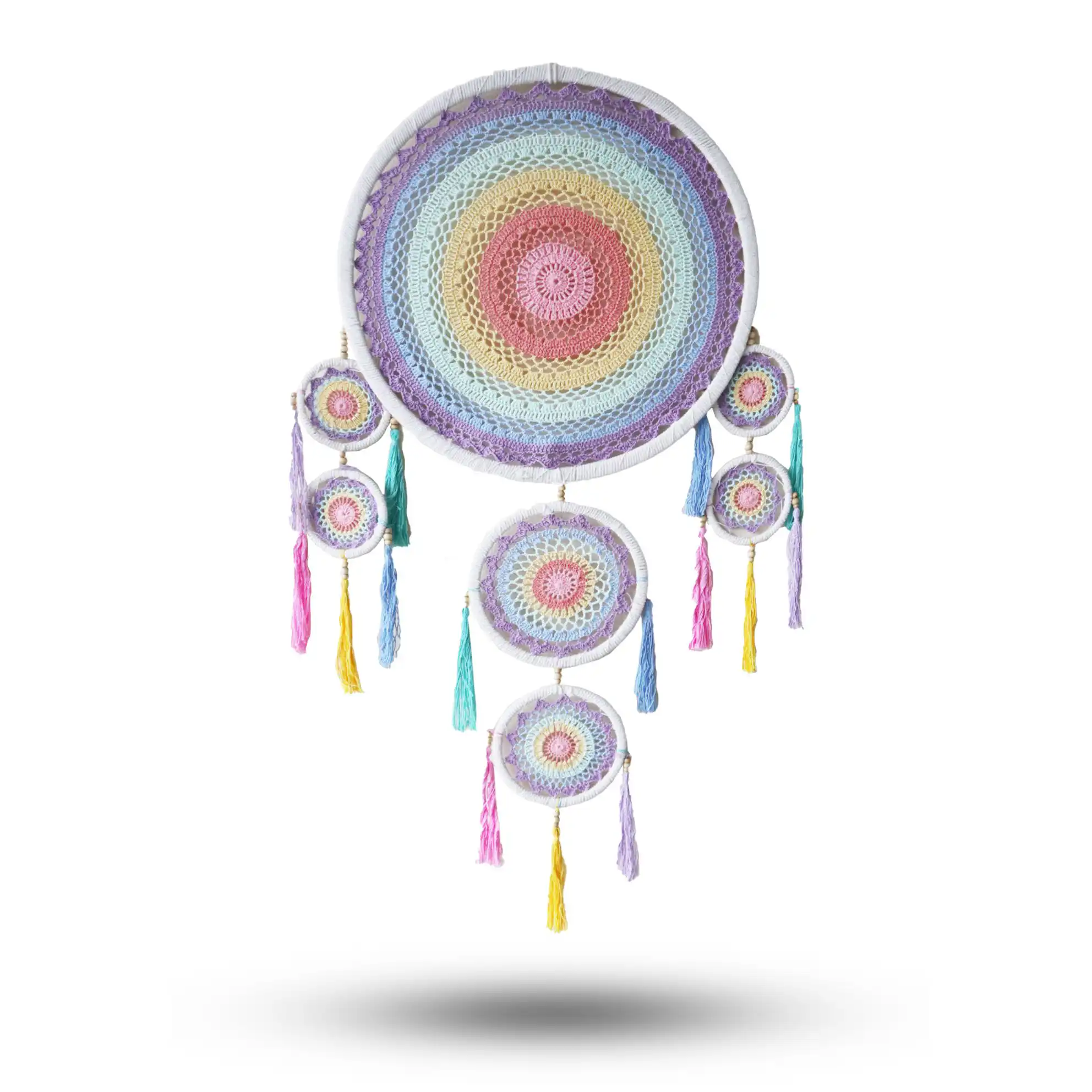 Large Dreamcatcher (55cm) – Pastel Rainbow | www.artisangoods.co.uk 3 Large Dreamcatcher (55cm) – Pastel Rainbow | www.artisangoods.co.uk 2