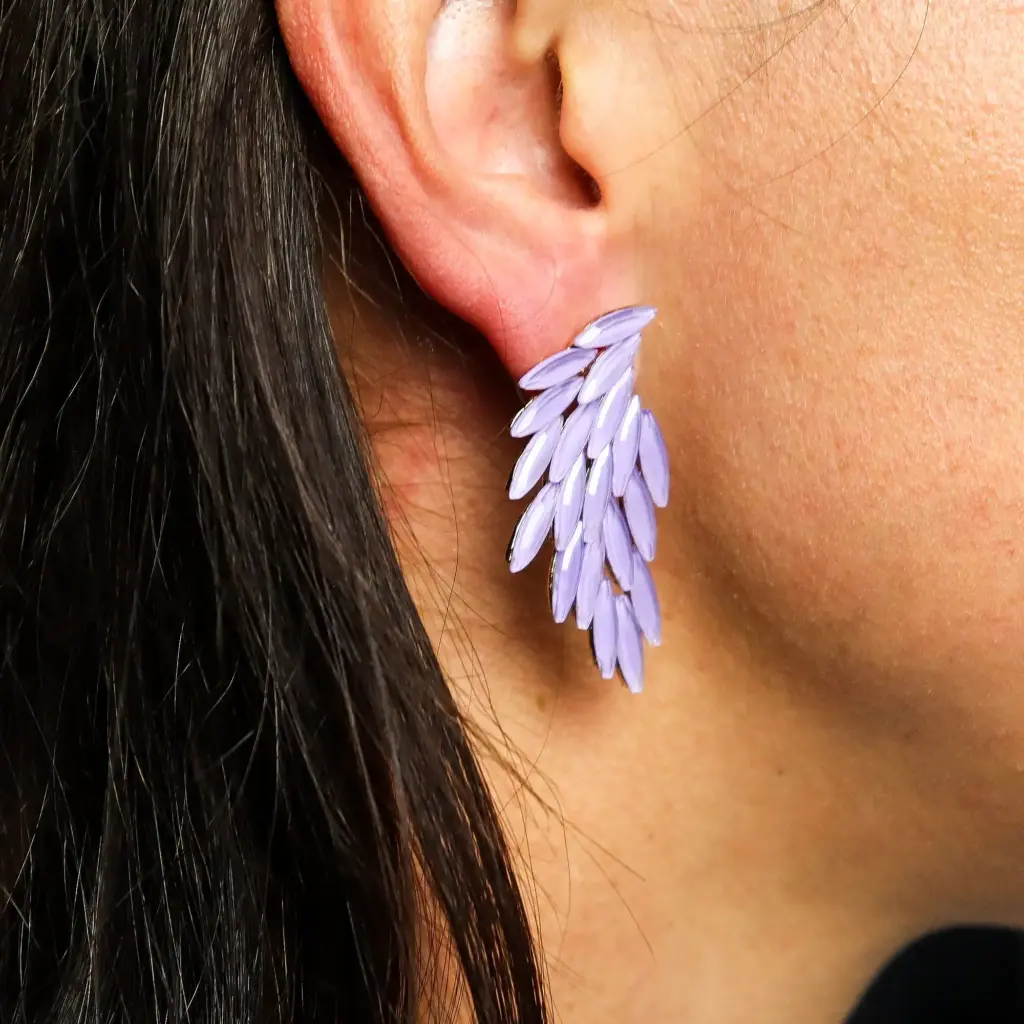 Lavender – Vintage Glass – Angel Wings – Earrings | www.artisangoods.co.uk 3