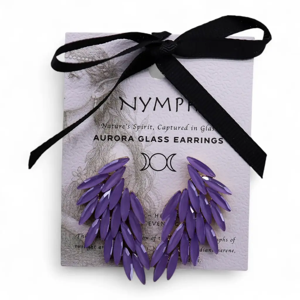 Lavender – Vintage Glass – Angel Wings – Earrings | www.artisangoods.co.uk