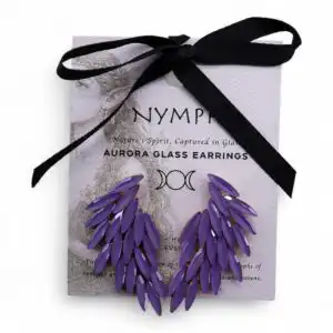 Lavender – Vintage Glass – Angel Wings – Earrings | www.artisangoods.co.uk 1