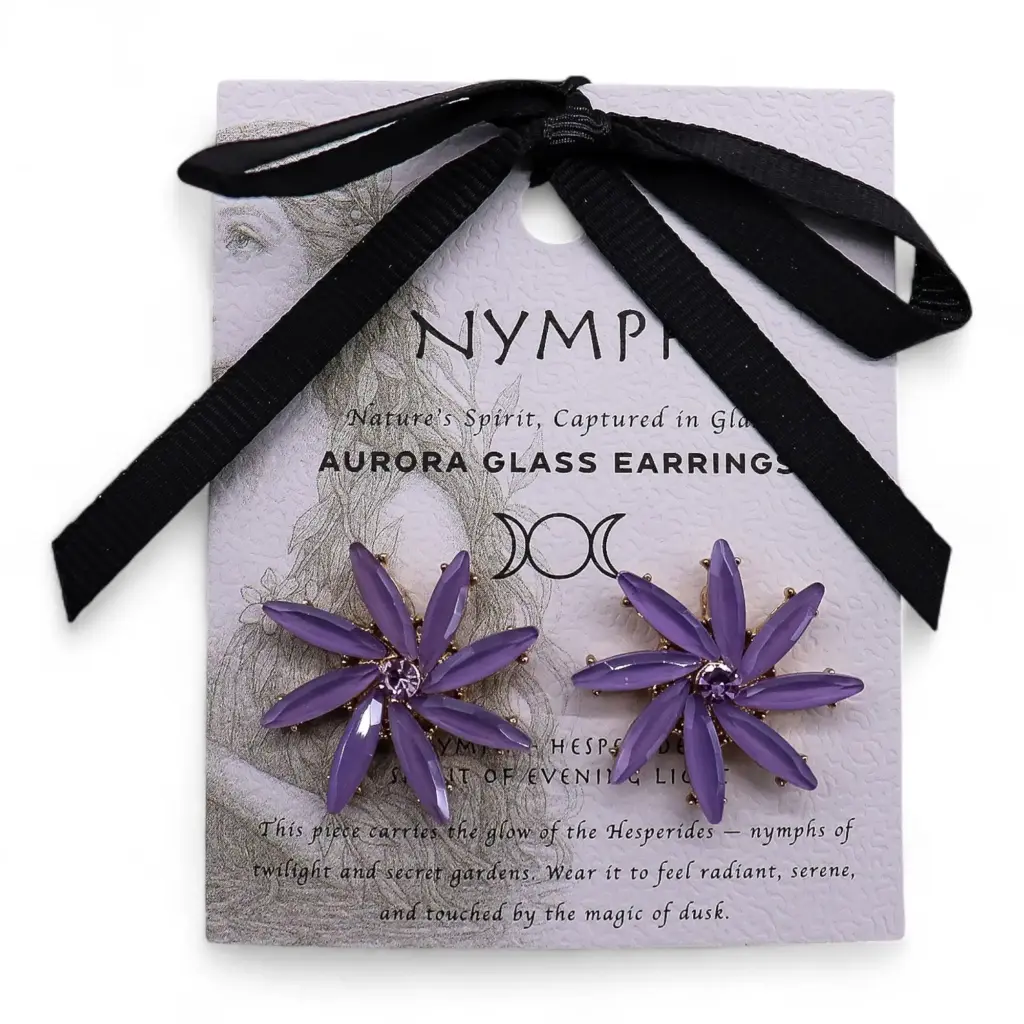 Lavender – Vintage Glass – Flowers – Earrings | www.artisangoods.co.uk