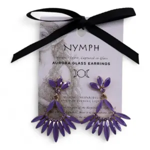 Lavender – Vintage Glass – Long Drop – Earrings | www.artisangoods.co.uk 3