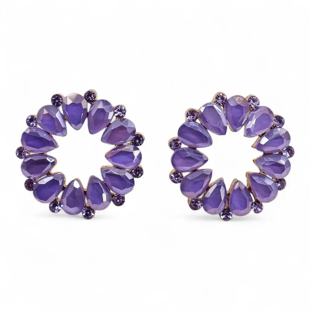 Lavender – Vintage Glass – Loop – Earrings | www.artisangoods.co.uk