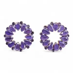 Lavender – Vintage Glass – Loop – Earrings | www.artisangoods.co.uk 1