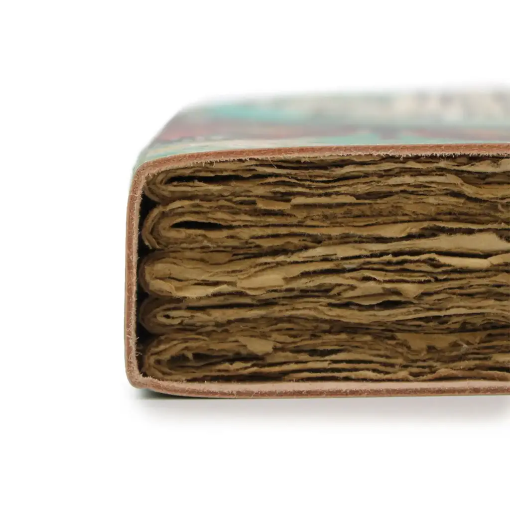 Leather “Bee Kind” Deckle-edge Notebook (7×5″) | www.artisangoods.co.uk 3