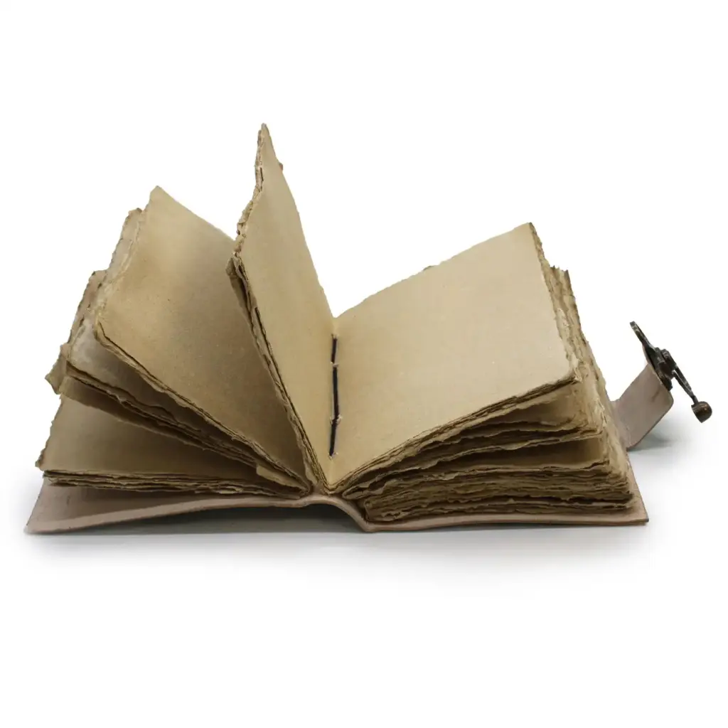 Leather “Bee Kind” Deckle-edge Notebook (7×5″) | www.artisangoods.co.uk 2