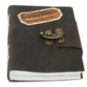 Leather Black Confessions with Lock Notebook (7×5″) | www.artisangoods.co.uk 3