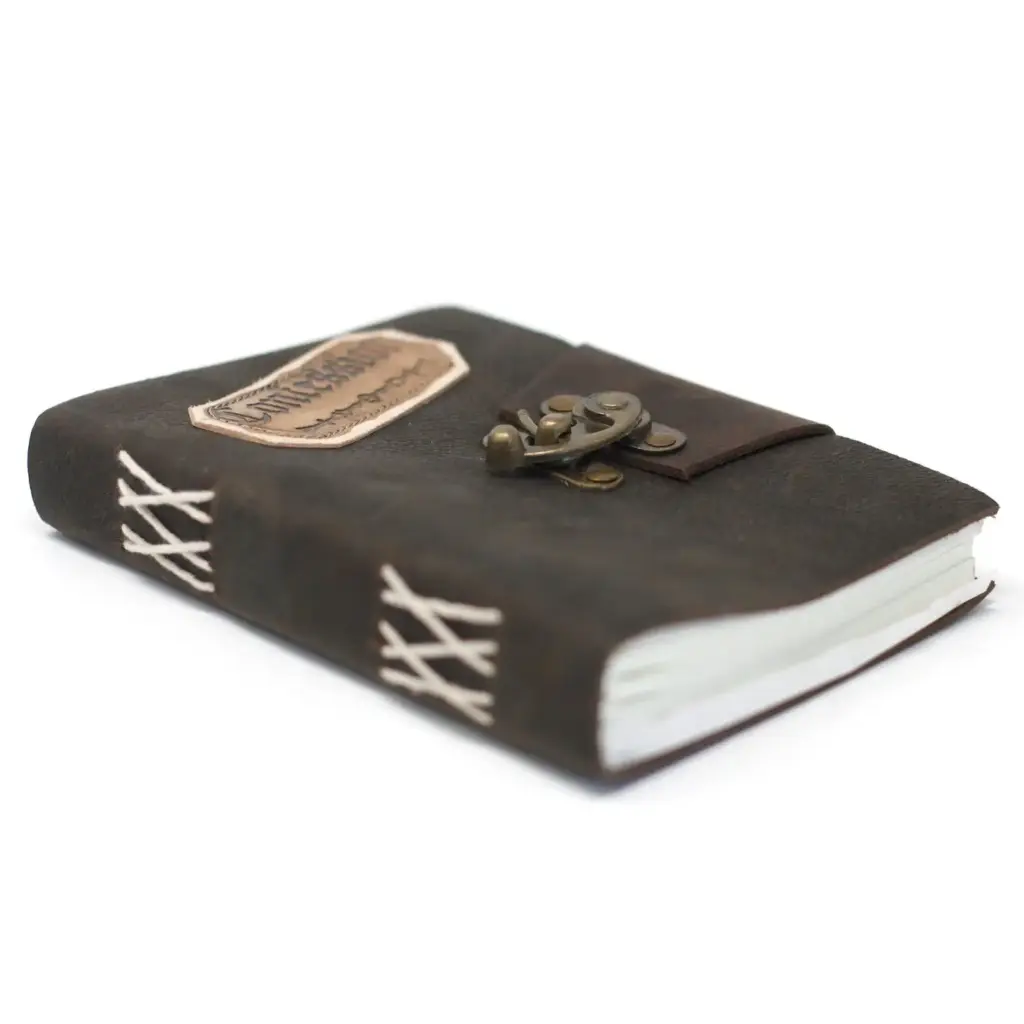 Leather Black Confessions with Lock Notebook (7×5″) | www.artisangoods.co.uk 8