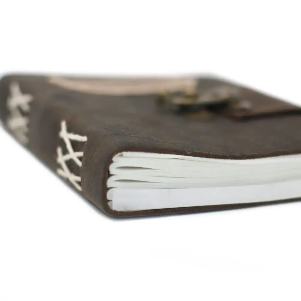 Leather Black Confessions with Lock Notebook (7×5″) | www.artisangoods.co.uk 4