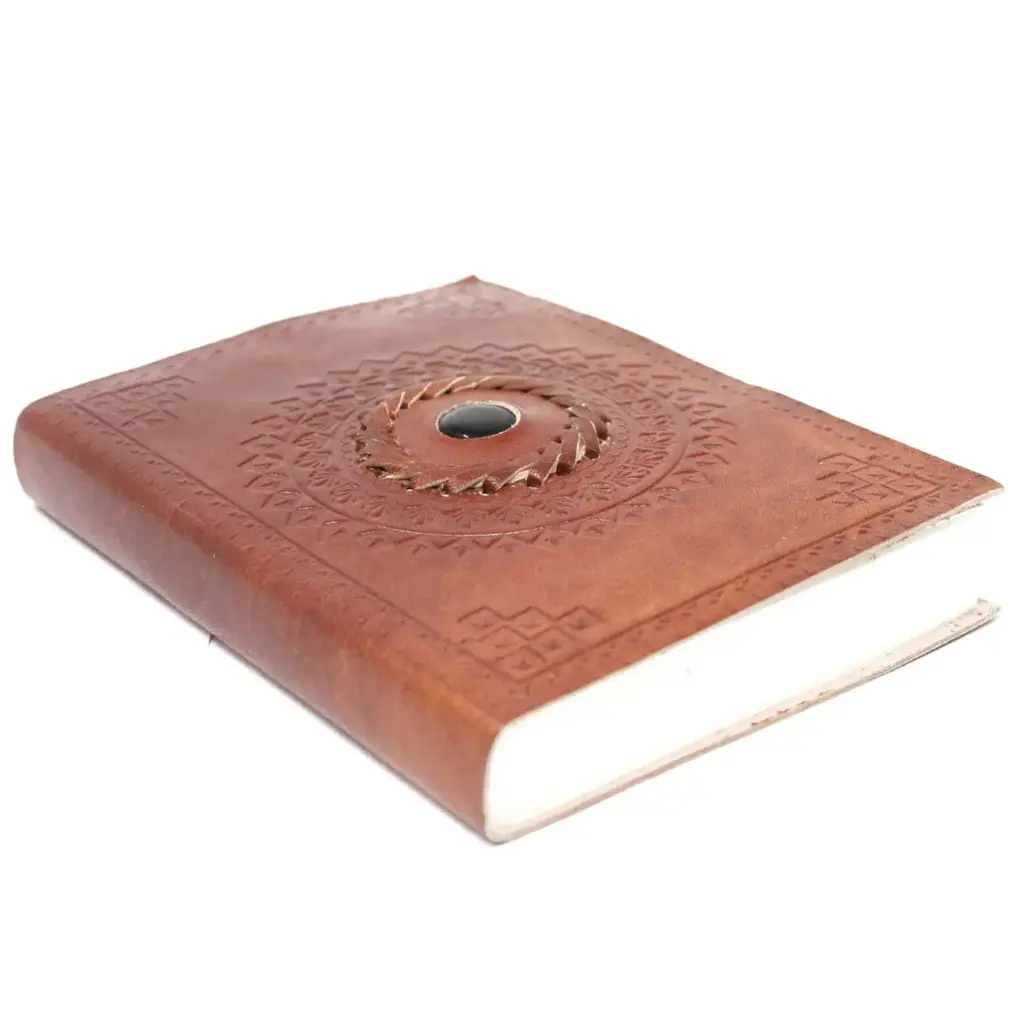 Leather Black Onyx Notebook (7×5″) | www.artisangoods.co.uk 2