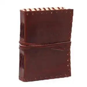 Leather Book of Thoughts with Wrap Notebook (6×4″) | www.artisangoods.co.uk 1