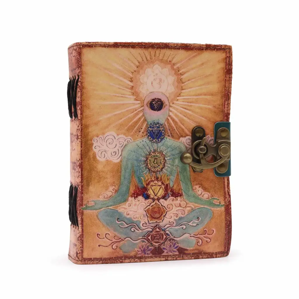 Leather “Buddha Seven Chakra” Deckle-edge Notebook | www.artisangoods.co.uk