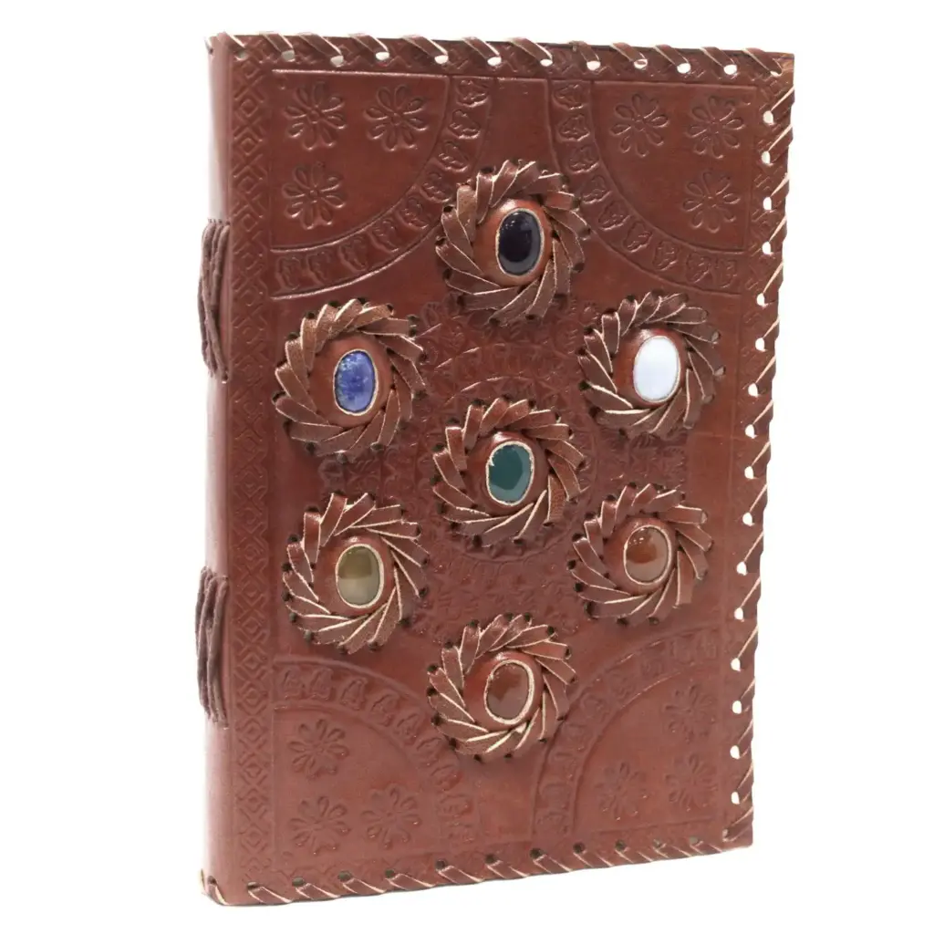 Leather Chakra Stone Notebook (6×9″) | www.artisangoods.co.uk 3 Leather Chakra Stone Notebook (6×9″) | www.artisangoods.co.uk 3