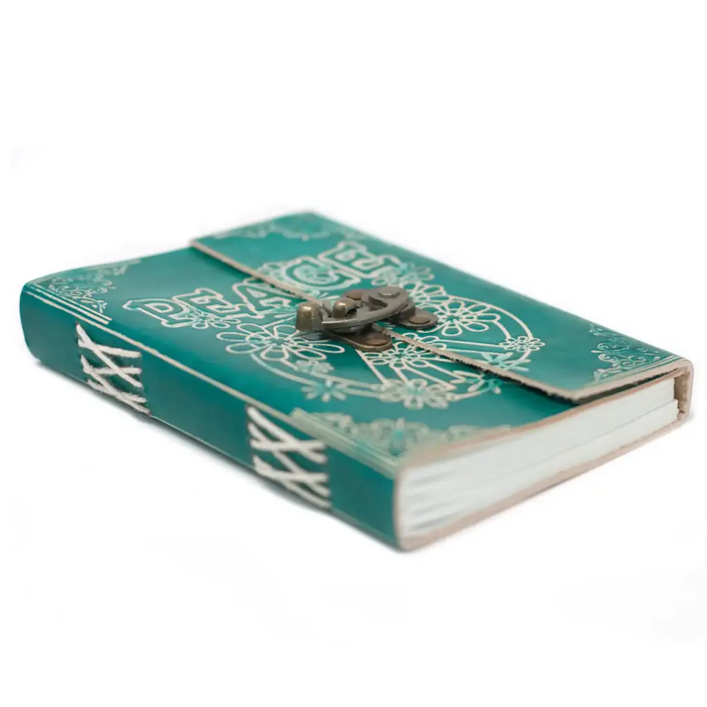 Leather Green Peace with Lock Notebook (7×5″) | www.artisangoods.co.uk 10