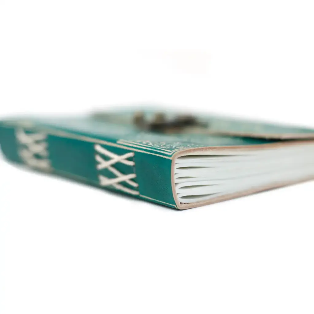 Leather Green Peace with Lock Notebook (7×5″) | www.artisangoods.co.uk 9