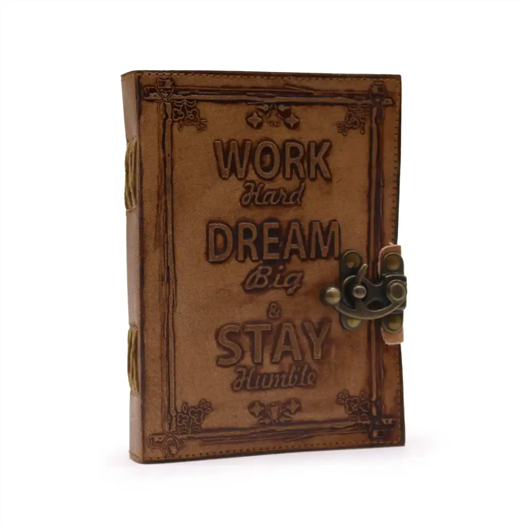 Leather Journel – Plain Paper –  Work & Dream Big | www.artisangoods.co.uk 2
