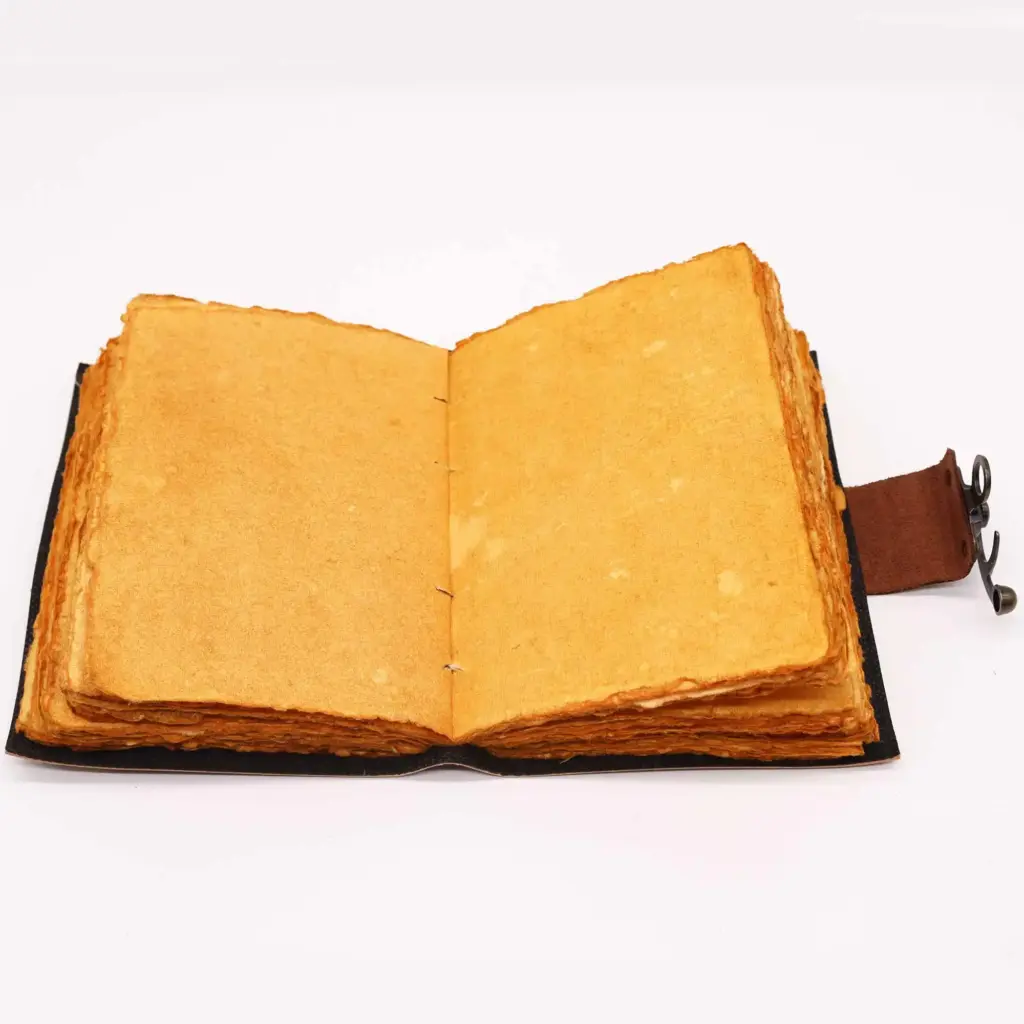 Leather Lotus Mandala Deckle-edge Notebook | www.artisangoods.co.uk