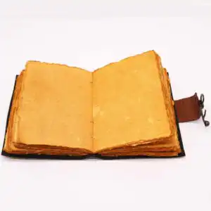 Leather Lotus Mandala Deckle-edge Notebook | www.artisangoods.co.uk 1