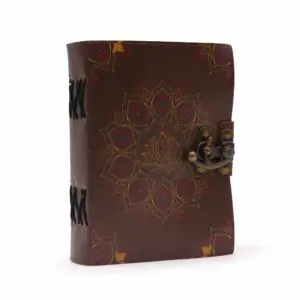 Leather Lotus Mandala Deckle-edge Notebook | www.artisangoods.co.uk 2