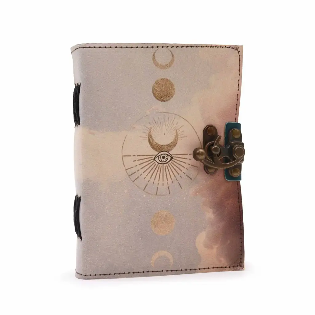 Leather “Moon Phases” Deckle-edge Notebook | www.artisangoods.co.uk