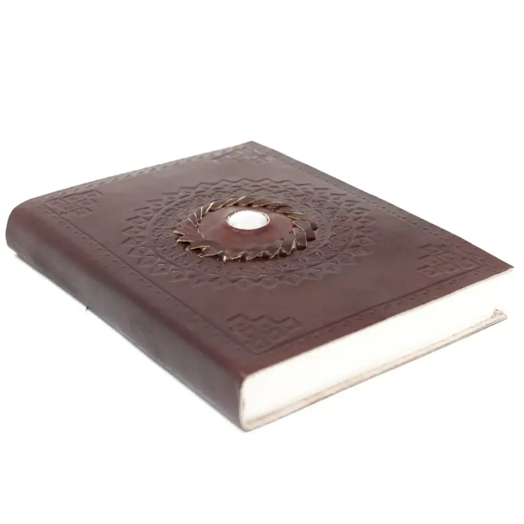Leather Moonstone Notebook (7×5″) | www.artisangoods.co.uk 3