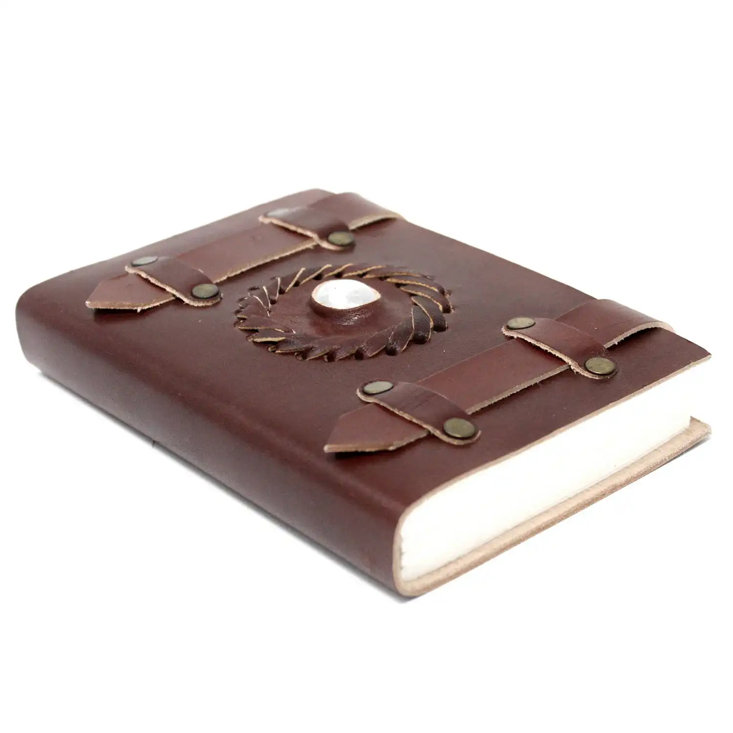 Leather Moonstone with Belts Notebook (6×4″) | www.artisangoods.co.uk 3 Leather Moonstone with Belts Notebook (6×4″) | www.artisangoods.co.uk 2